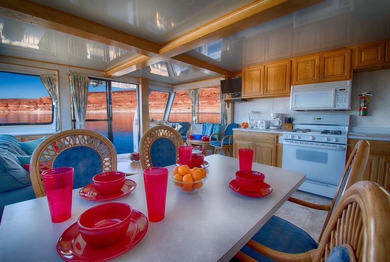 Houseboat dining area
