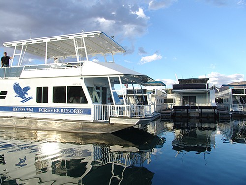 Houseboat in the water- Lake Mohave
