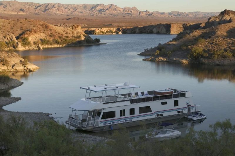 Houseboat in the water- Lake Mohave