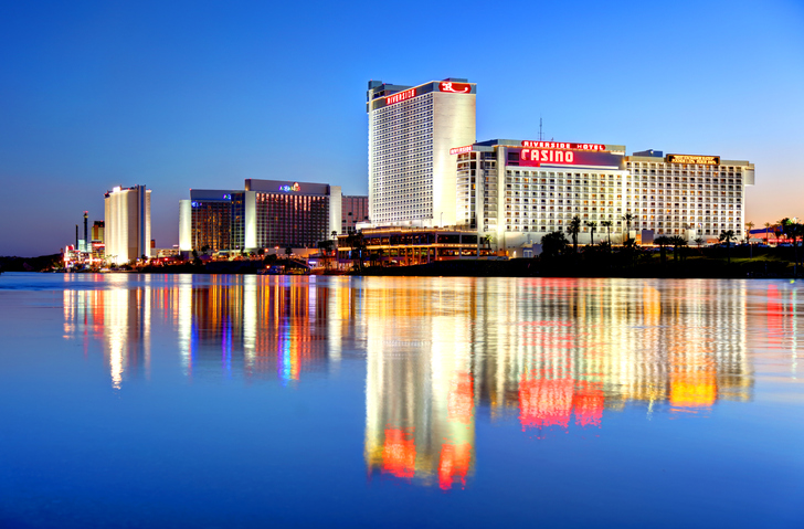 cityscape above water of Laughlin, Nevada
